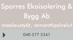 Sporres Ekoisolering & Bygg Ab logo